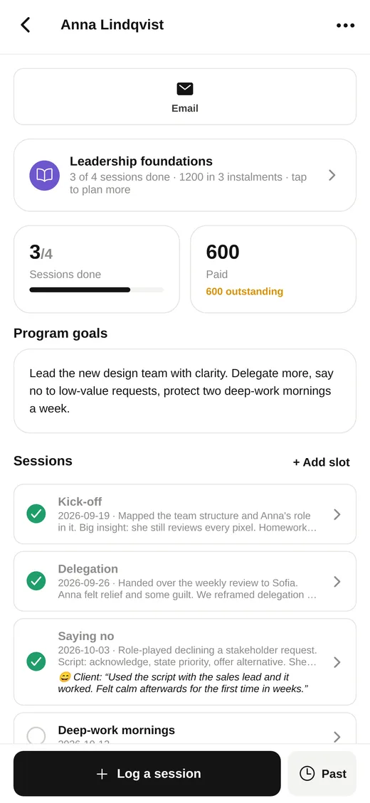 Client page